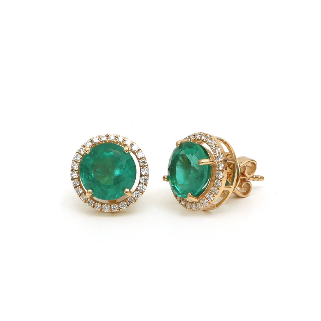JPERG-4506/12750 Emerald Diamond Earring | 18K