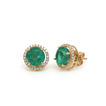 JPERG-4506/12750 Emerald Diamond Earring | 18K
