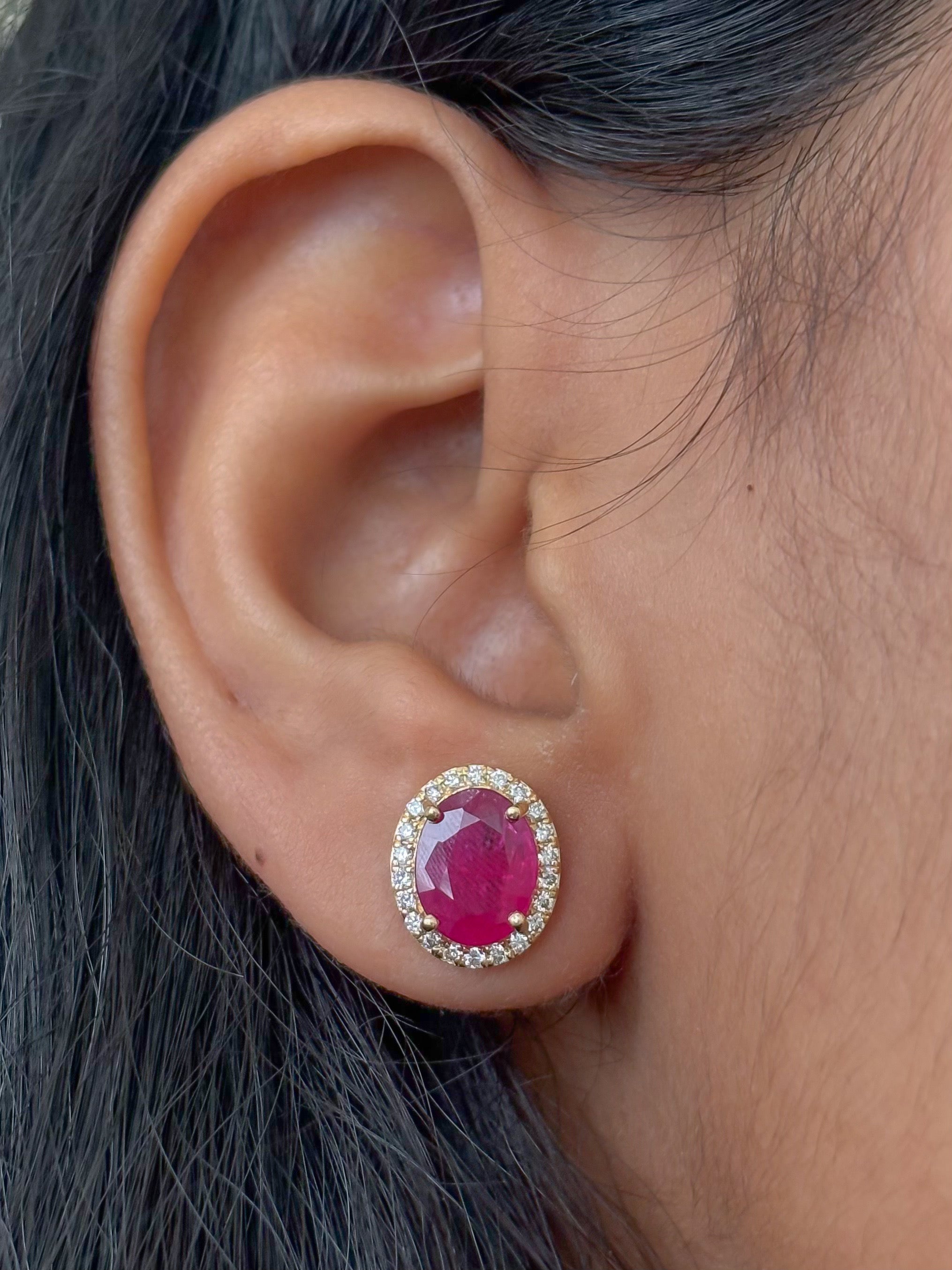 JPERG-4507/12751 Ruby Diamond Earring | 18K