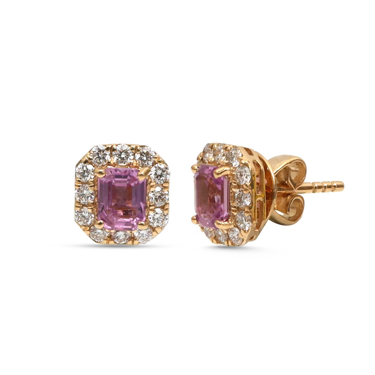 JPERG-4510/12754 Pink Sapphire Diamond Earring | 18K