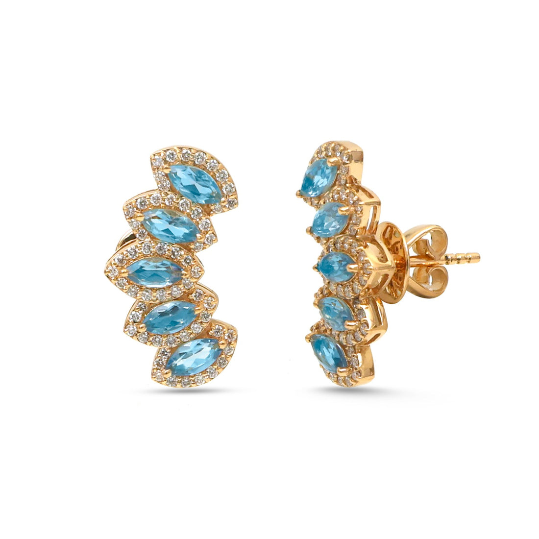 JPERG-4512/12756 Aquamarine Diamond Earring | 18K