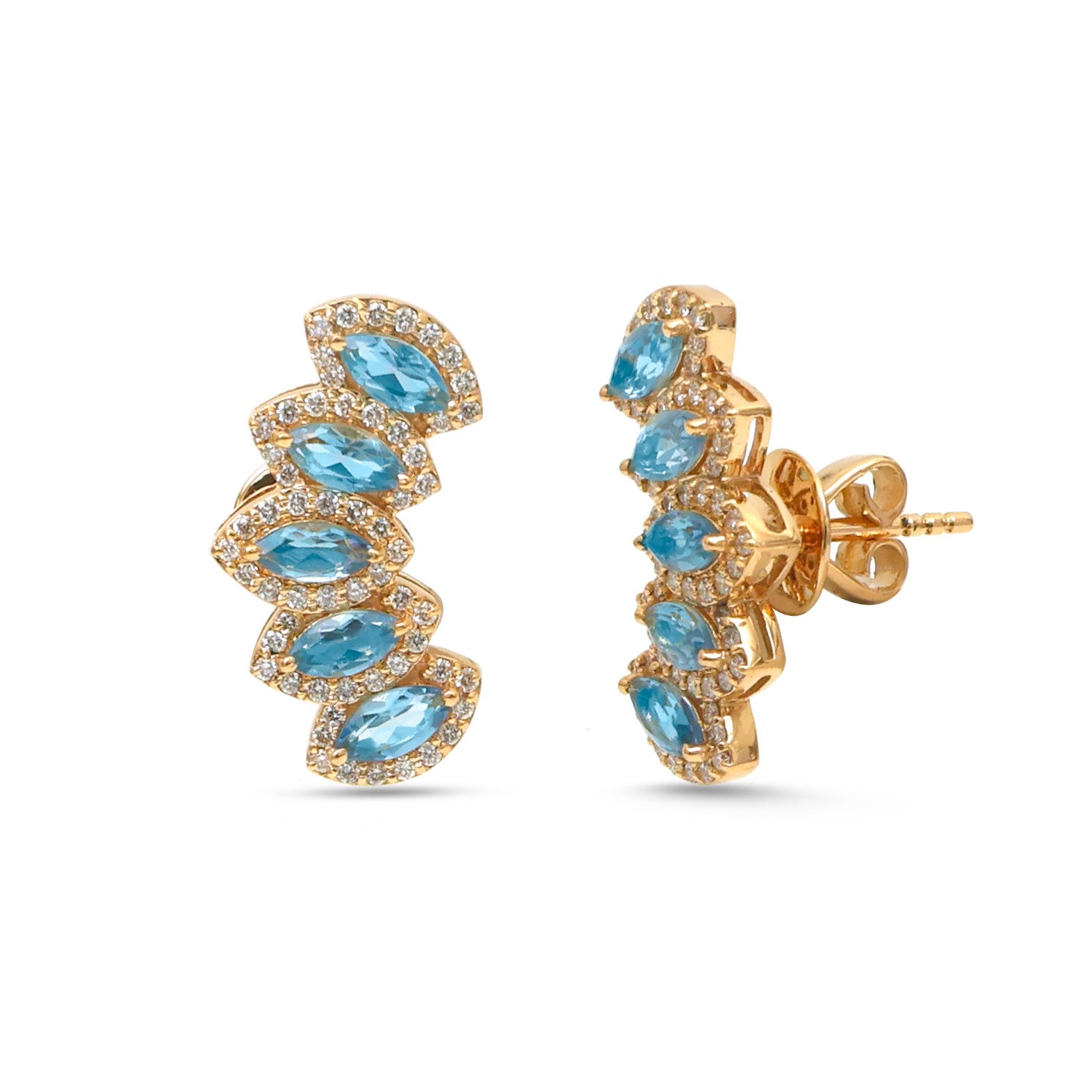 JPERG-4512/12756 Aquamarine Diamond Earring | 18K