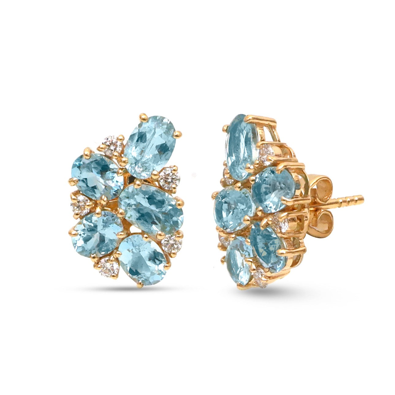 JPERG-4513/12757 Aquamarine Diamond Earring | 18K