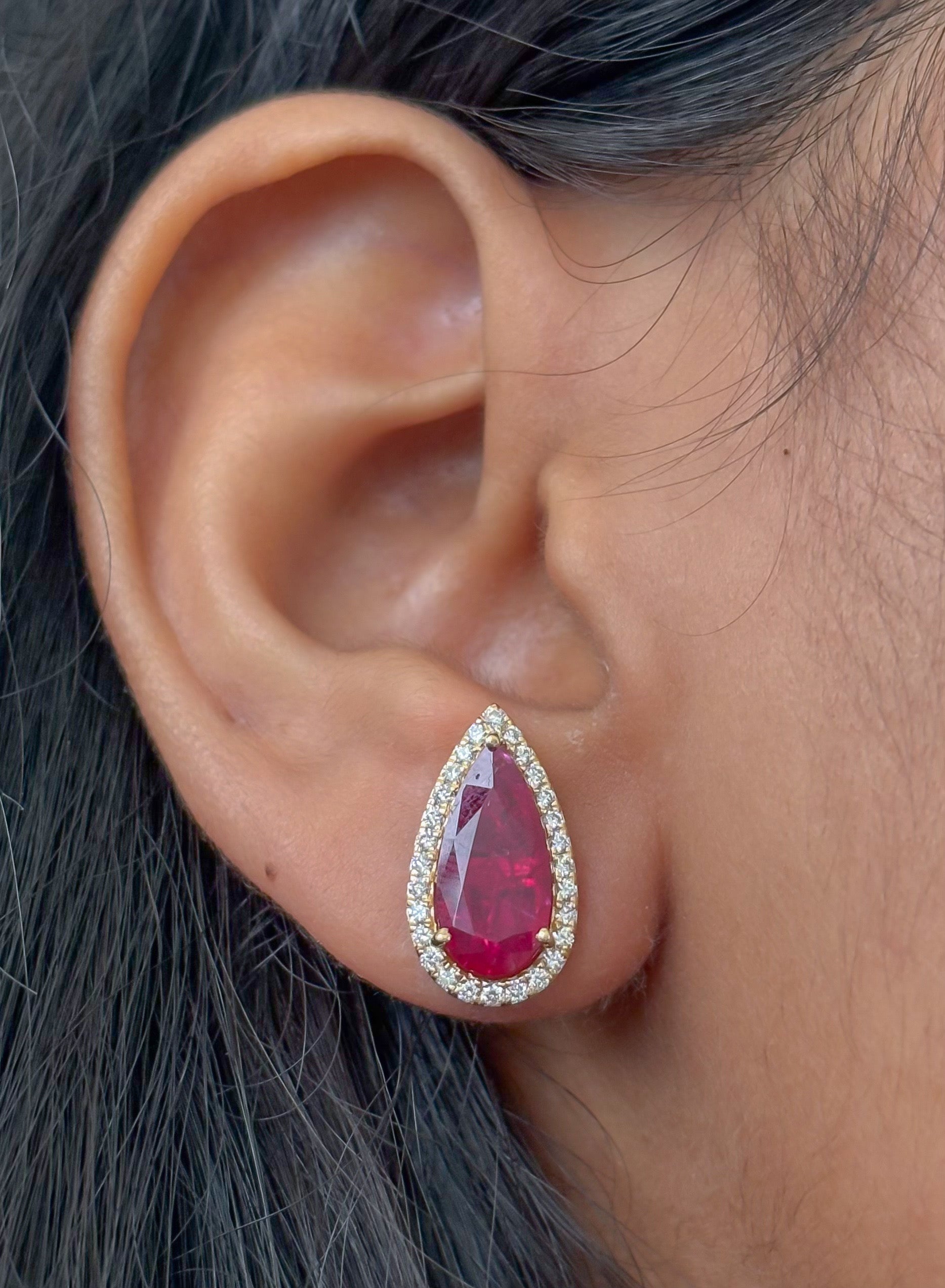 JPERG-4514/12758 Ruby Diamond Earring | 18K