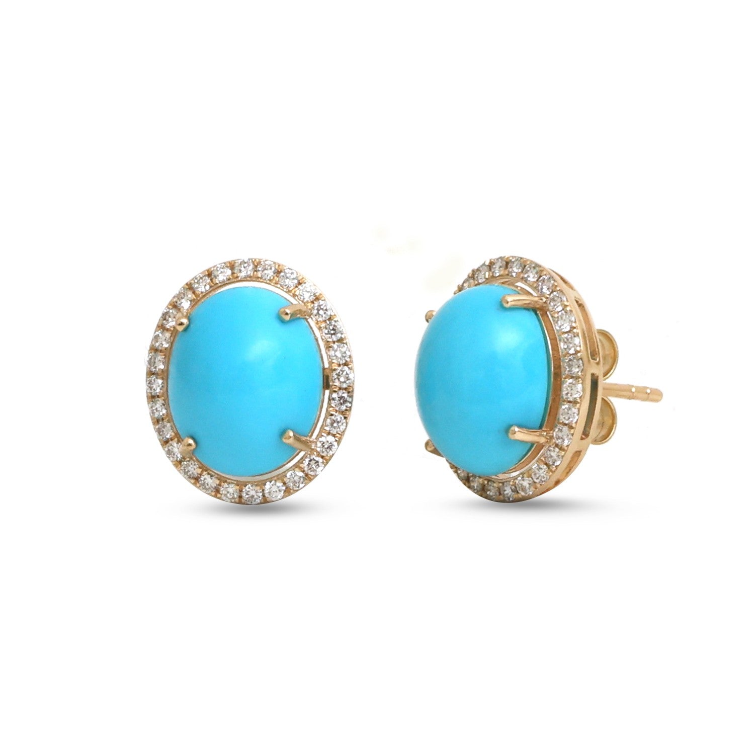 JPERG-4521/12838 Turquoise Diamond Earring | 14K