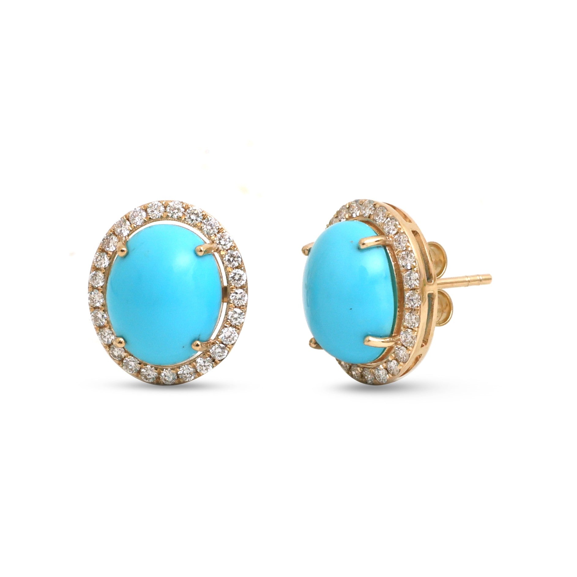 JPERG-4524/12841 Turquoise Diamond Earring | 14K