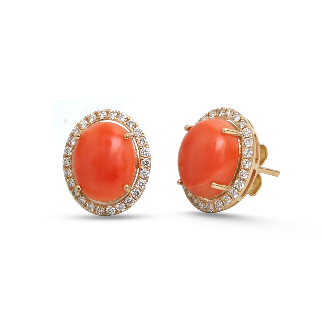 JPERG-4527/12844 Coral Diamond Earring | 14K