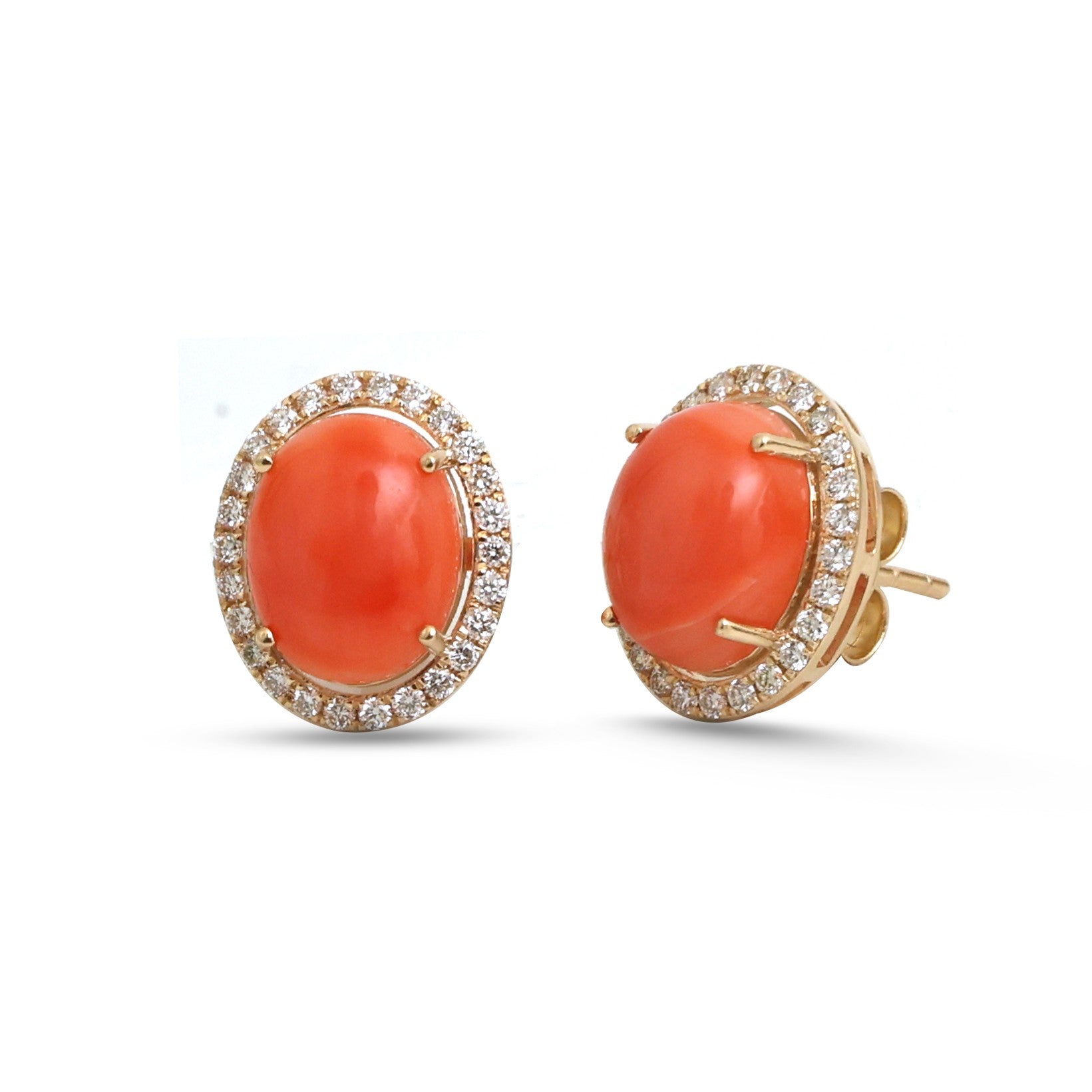 JPERG-4527/12844 Coral Diamond Earring | 14K