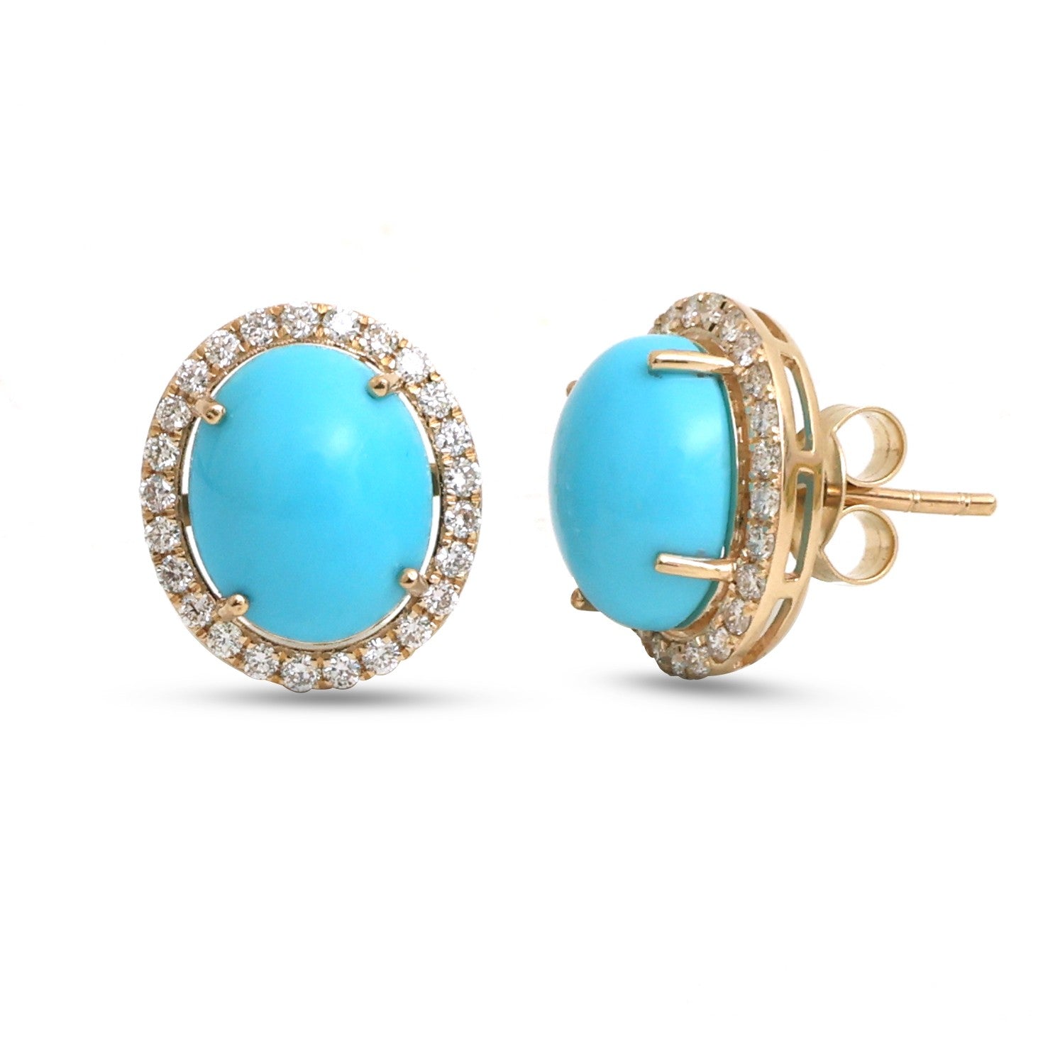 JPERG-4530/12847 Turquoise Diamond Earring | 14K
