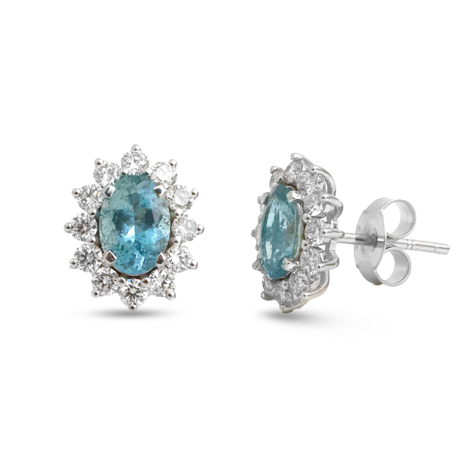JPERG-4531/12848 Aquamarine Diamond Earring | 14K