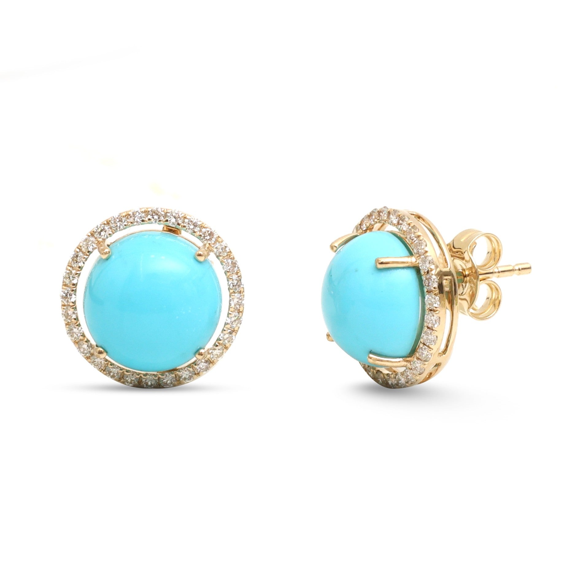 JPERG-4539/12856 Turquoise Diamond Earring | 14K