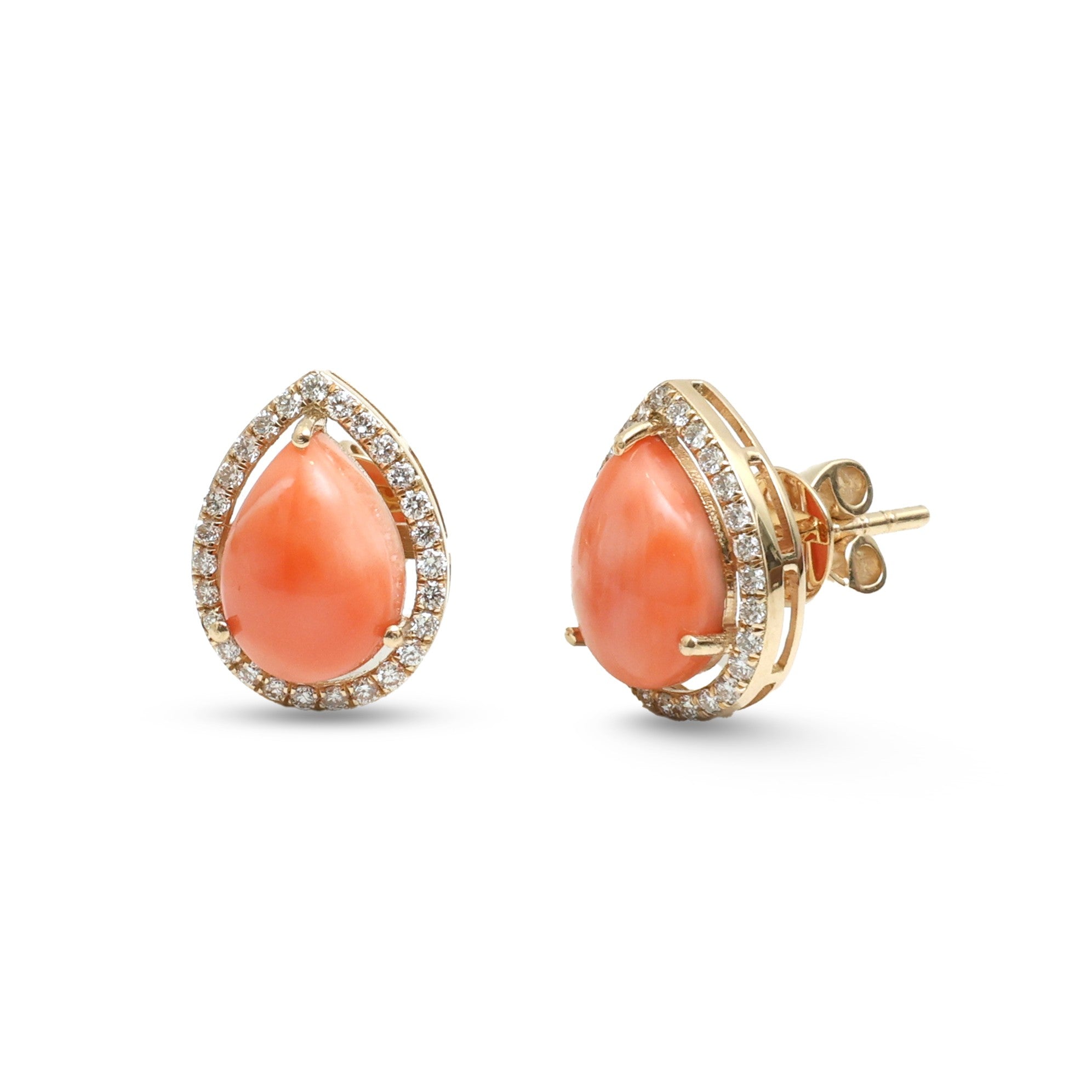 JPERG-4548/12870 Diamond Coral Earring | 14K
