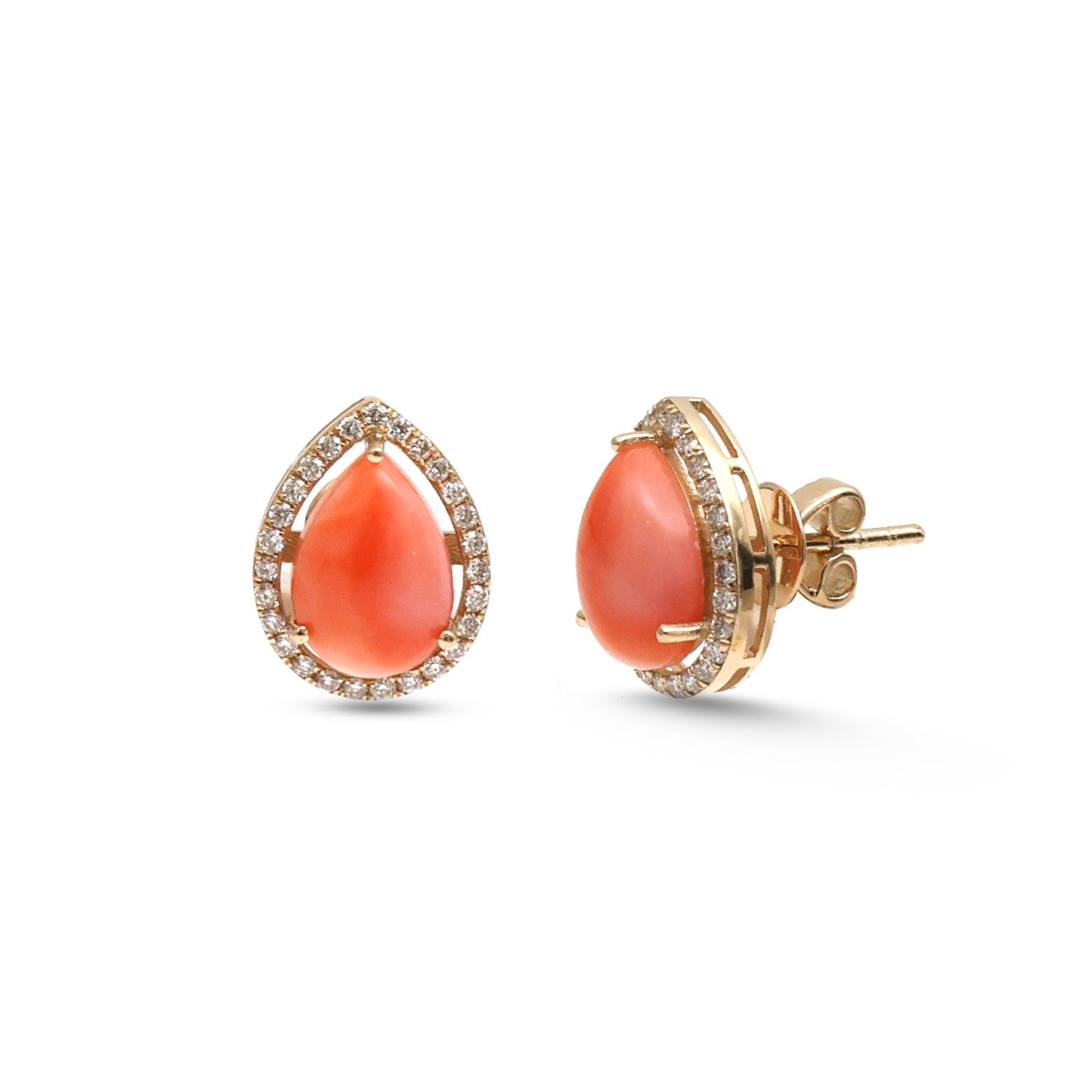 JPERG-4559/12904 Diamond Coral Earring | 14K