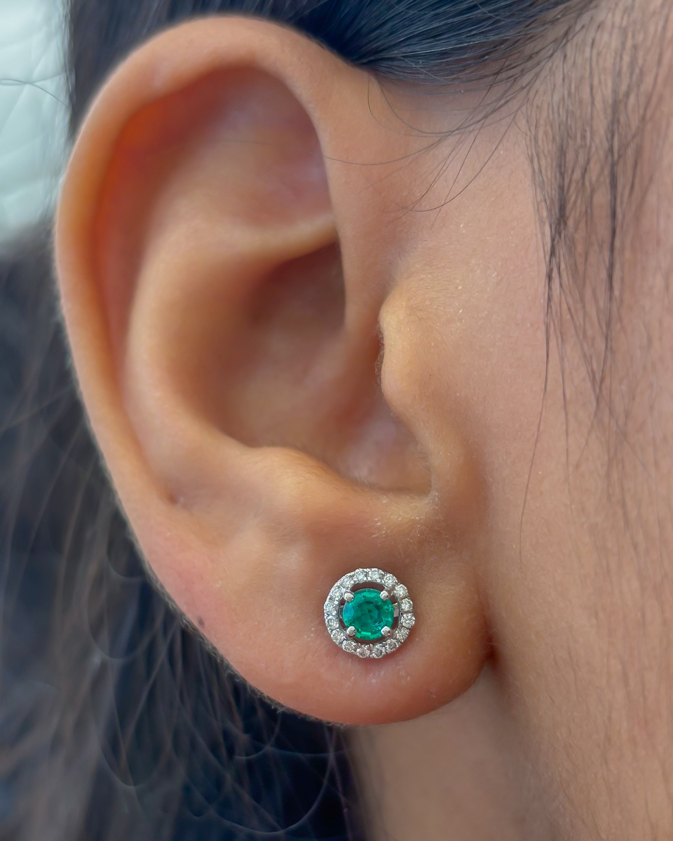 JPERG-4561/12933 Emerald Diamond Earring | 18K