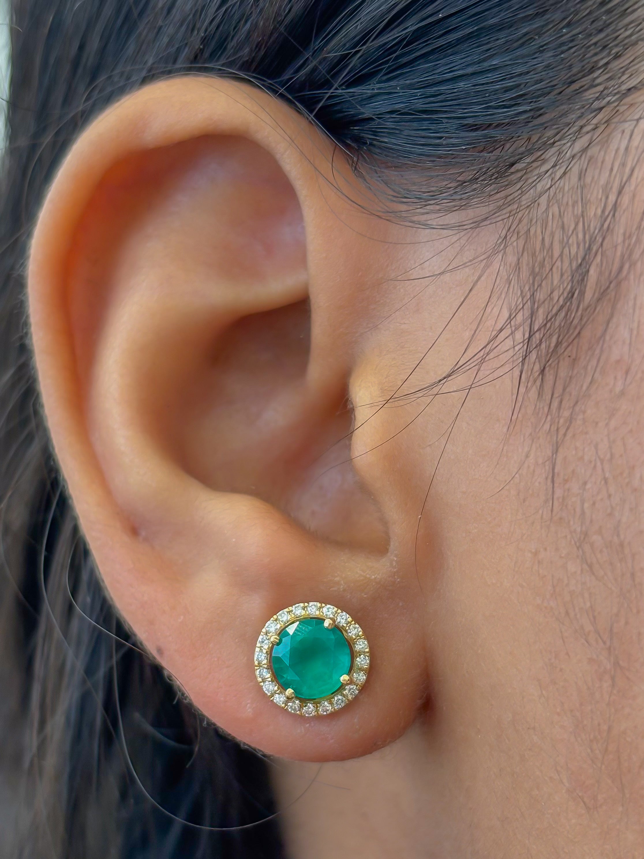 JPERG-4562/12934 Emerald Diamond Earring | 18K