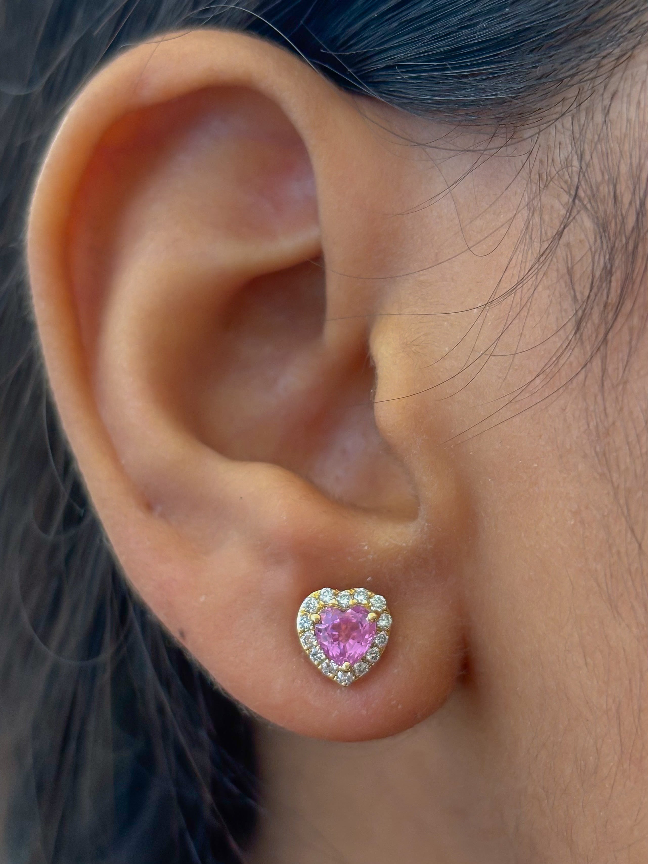 JPERG-4567/12939 Pink Sapphire Diamond Earring | 18K