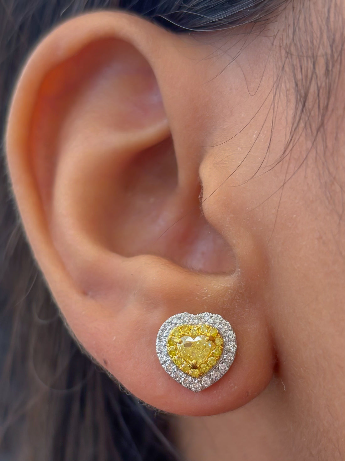 JPERG-4570/12942 Yellow Diamond Diamond Earring | 18K