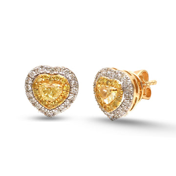JPERG-4570/12942 Yellow Diamond Diamond Earring | 18K