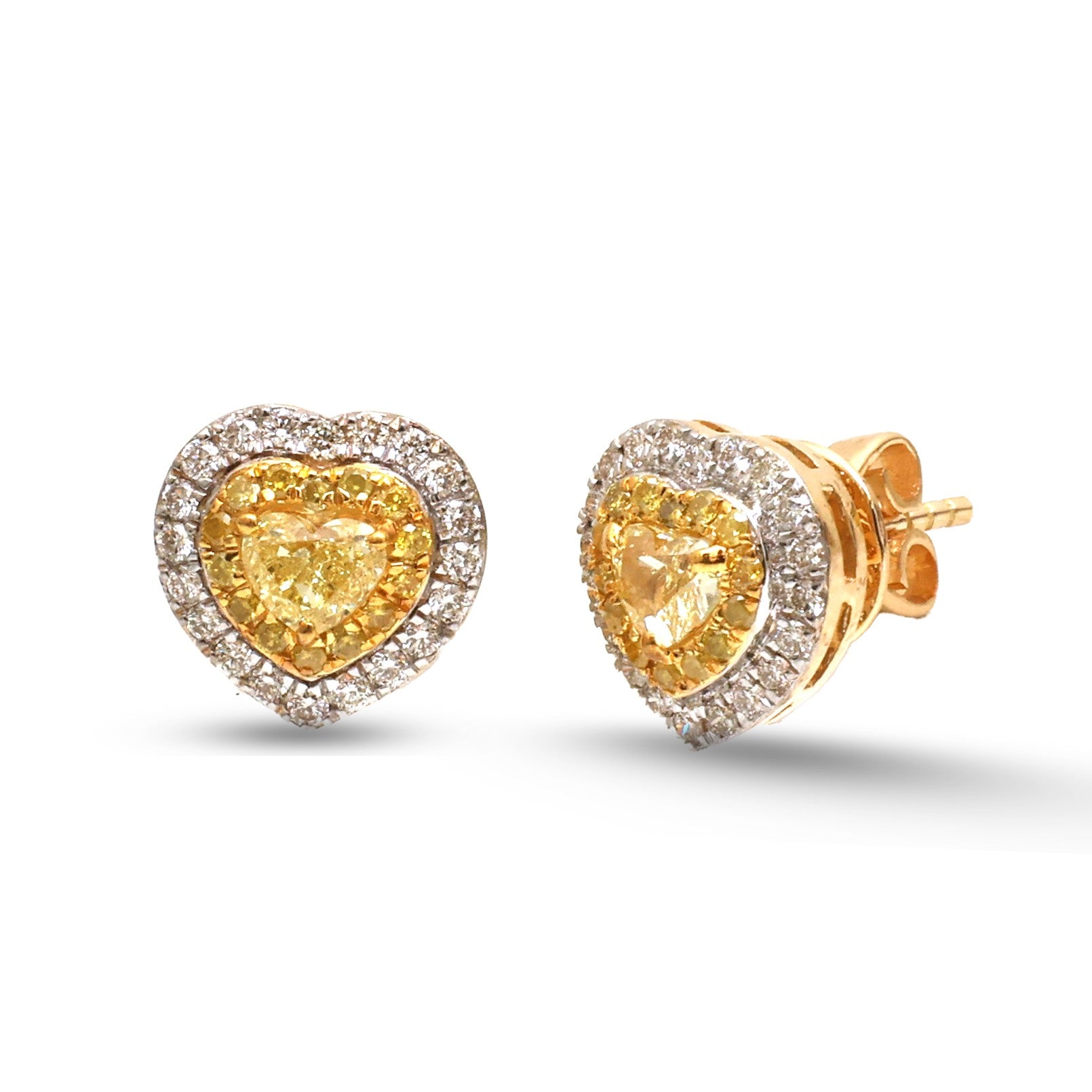 JPERG-4571/12943 Yellow Diamond Diamond Earring | 18K