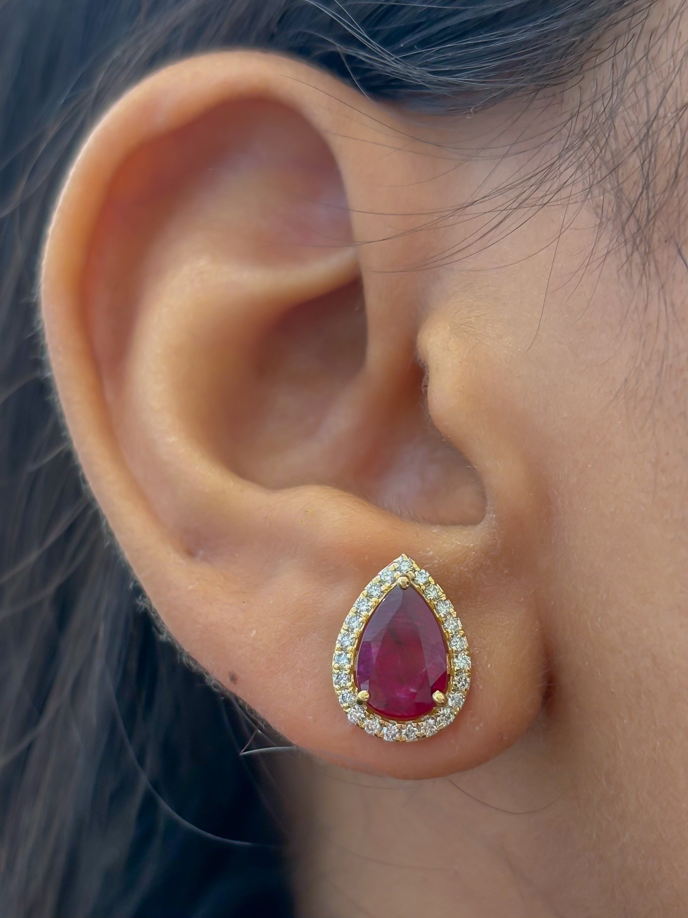 JPERG-4573/12945 Ruby Diamond Earring | 18K