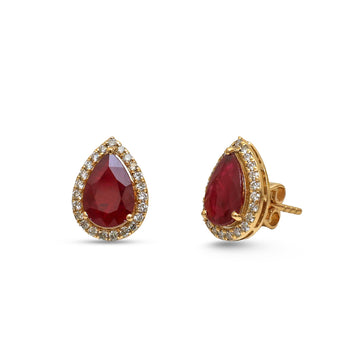 JPERG-4573/12945 Ruby Diamond Earring | 18K
