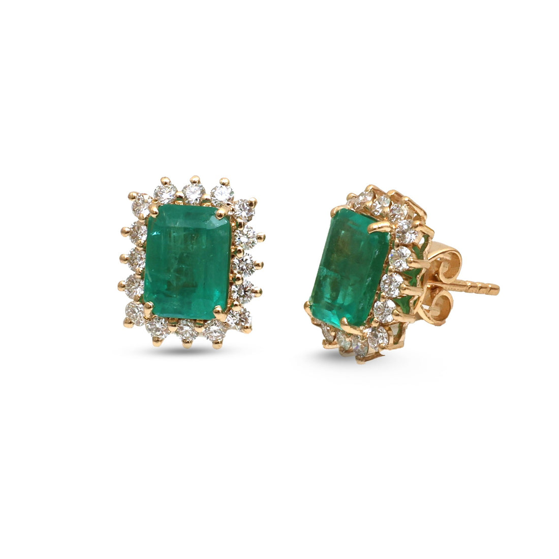 JPERG-4574/12946 Emerald Diamond Earring | 18K