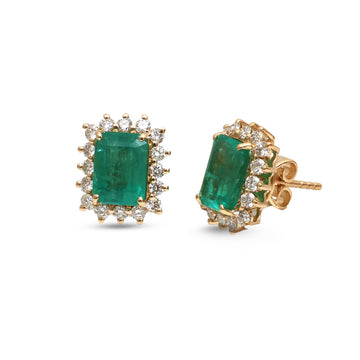 JPERG-4574/12946 Emerald Diamond Earring | 18K