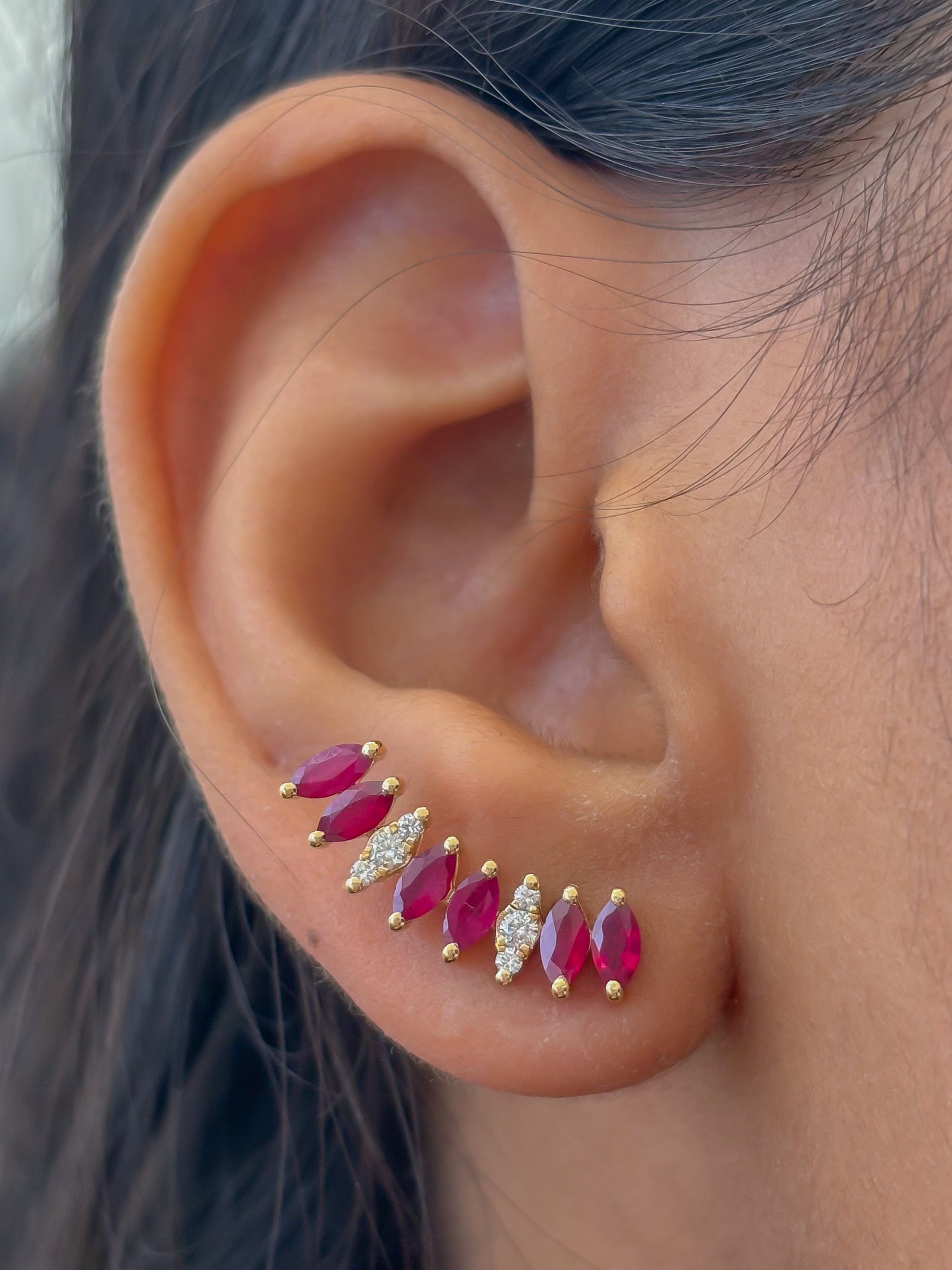 JPERG-4576/12948 Ruby Diamond Earring | 18K