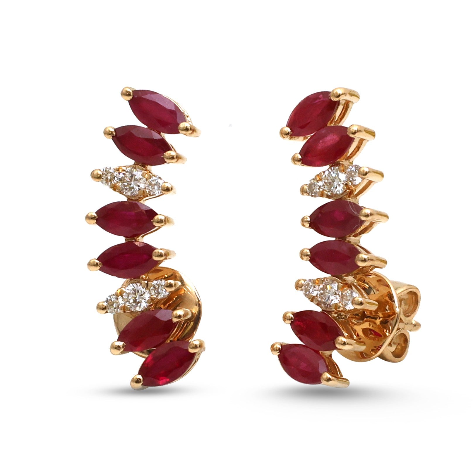 JPERG-4576/12948 Ruby Diamond Earring | 18K
