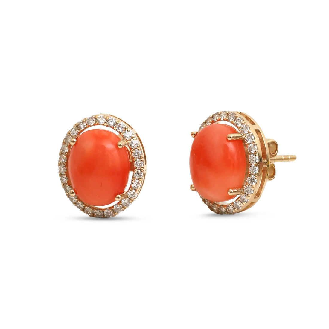 JPERG-4580/12961 Diamond Coral Earring | 14K