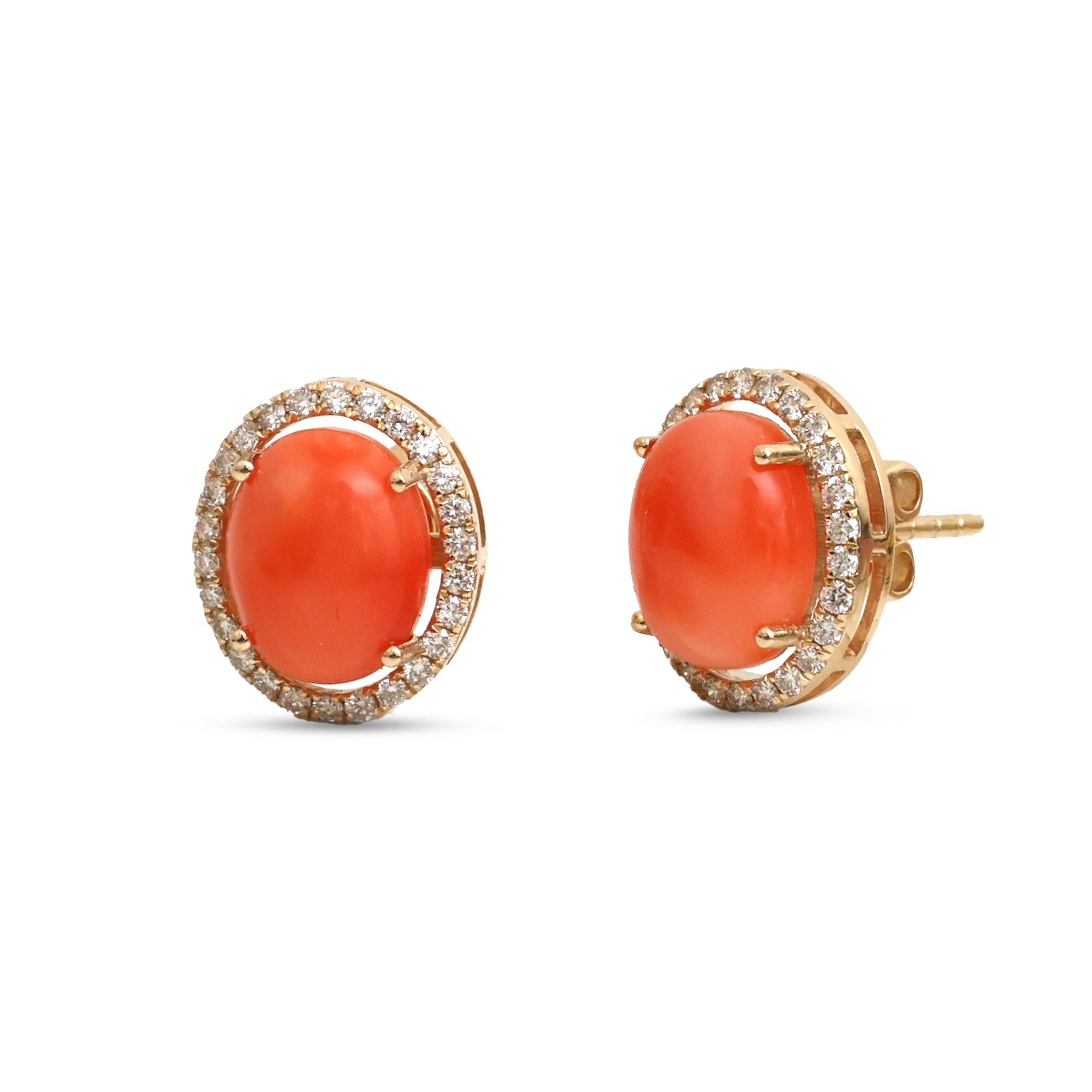 JPERG-4580/12961 Diamond Coral Earring | 14K