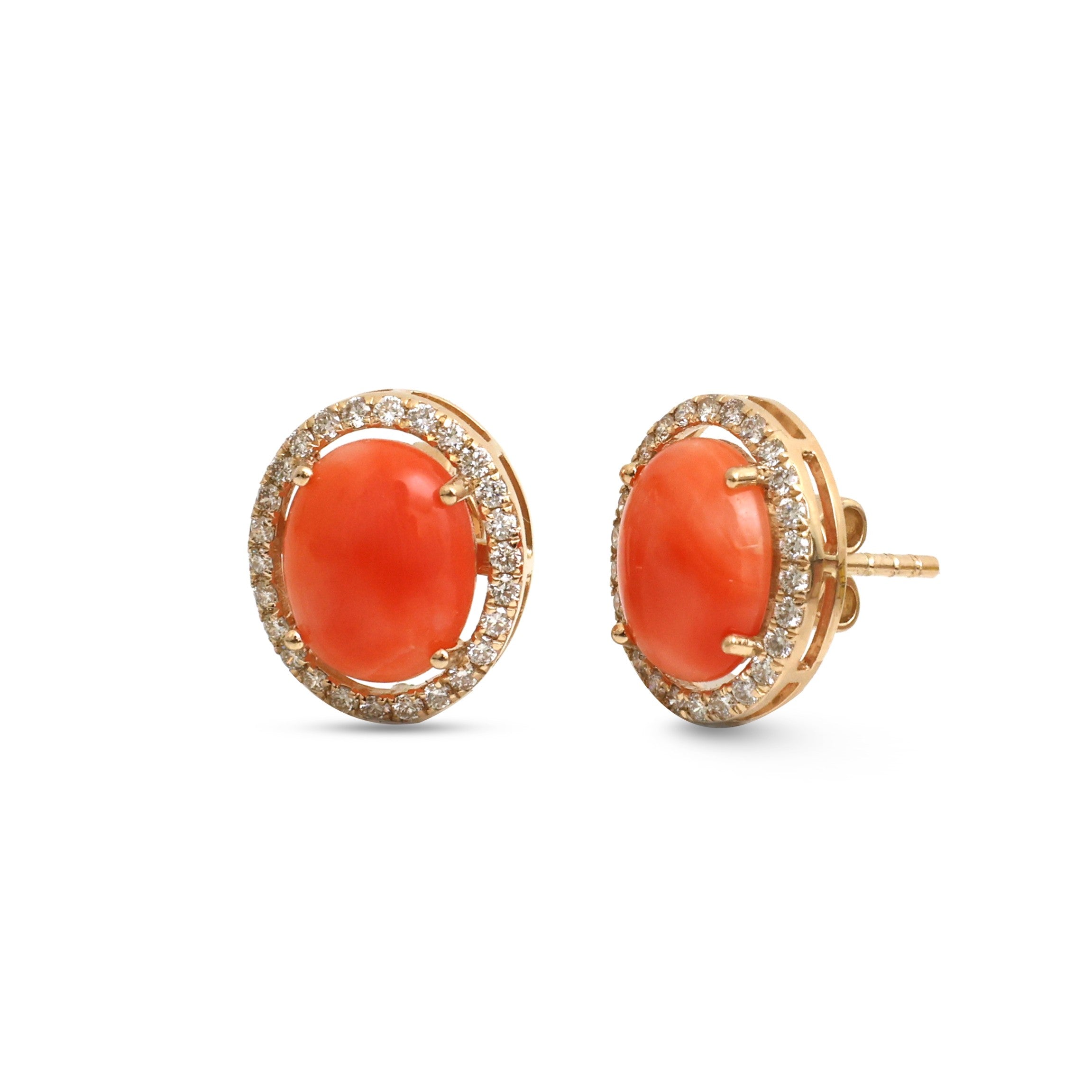 JPERG-4581/12962 Diamond Coral Earring | 14K