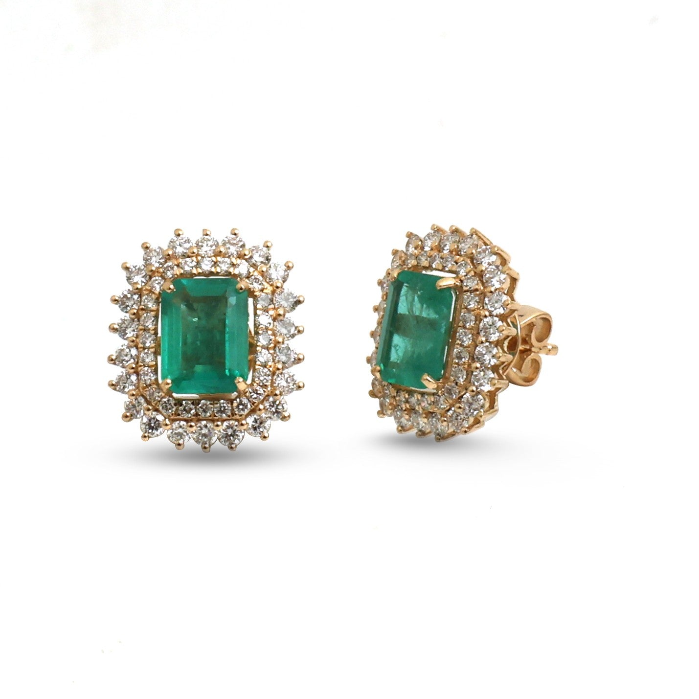 JPERG-4596/12990 Emerald Diamond Earring | 18K