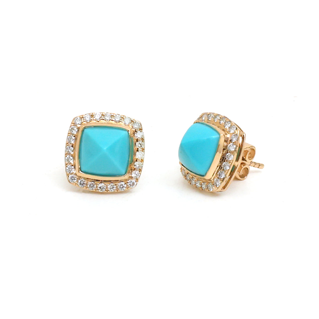 JPERG-4598/12992 Turquoise Diamond Earring | 14K