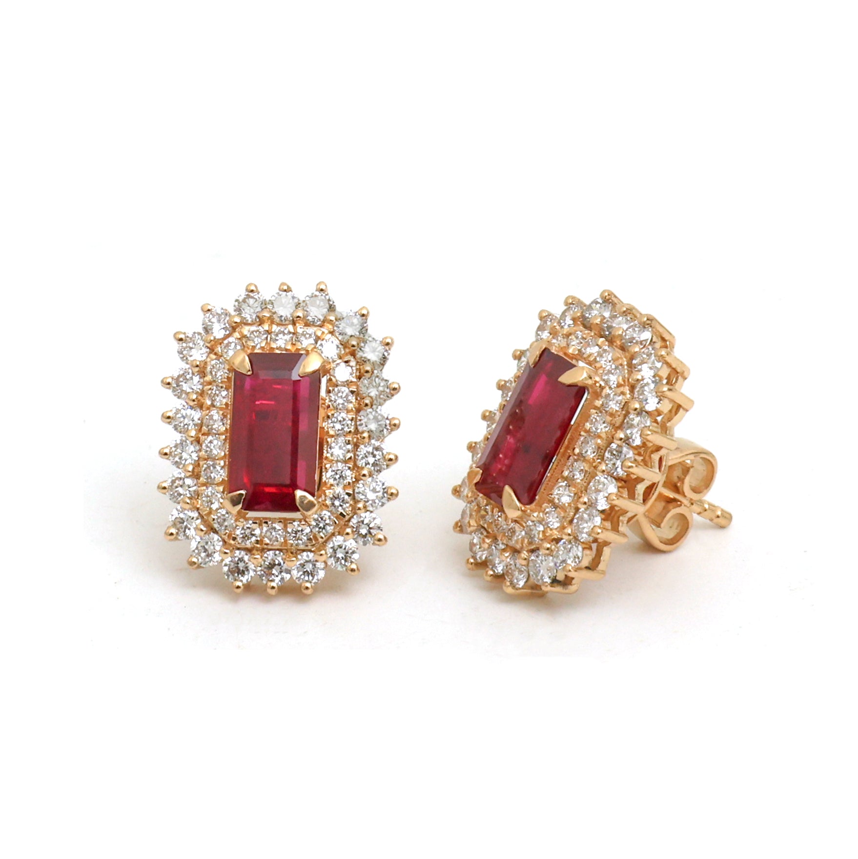 JPERG-4603/12997 Ruby Diamond Earring | 18K
