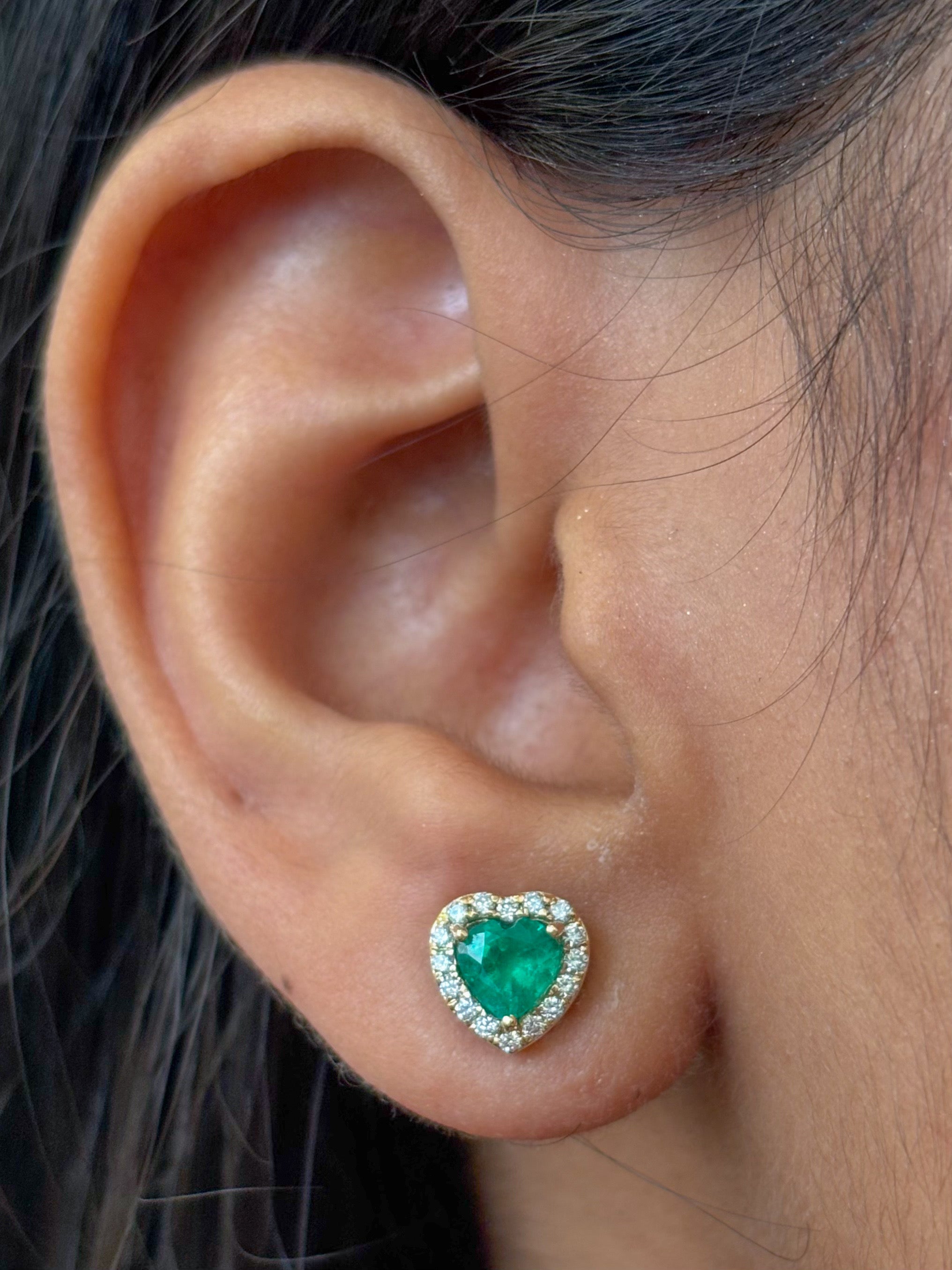 JPERG-4604/12998 Emerald Diamond Earring | 18K