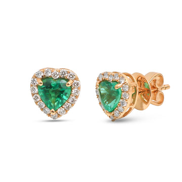 JPERG-4604/12998 Emerald Diamond Earring | 18K