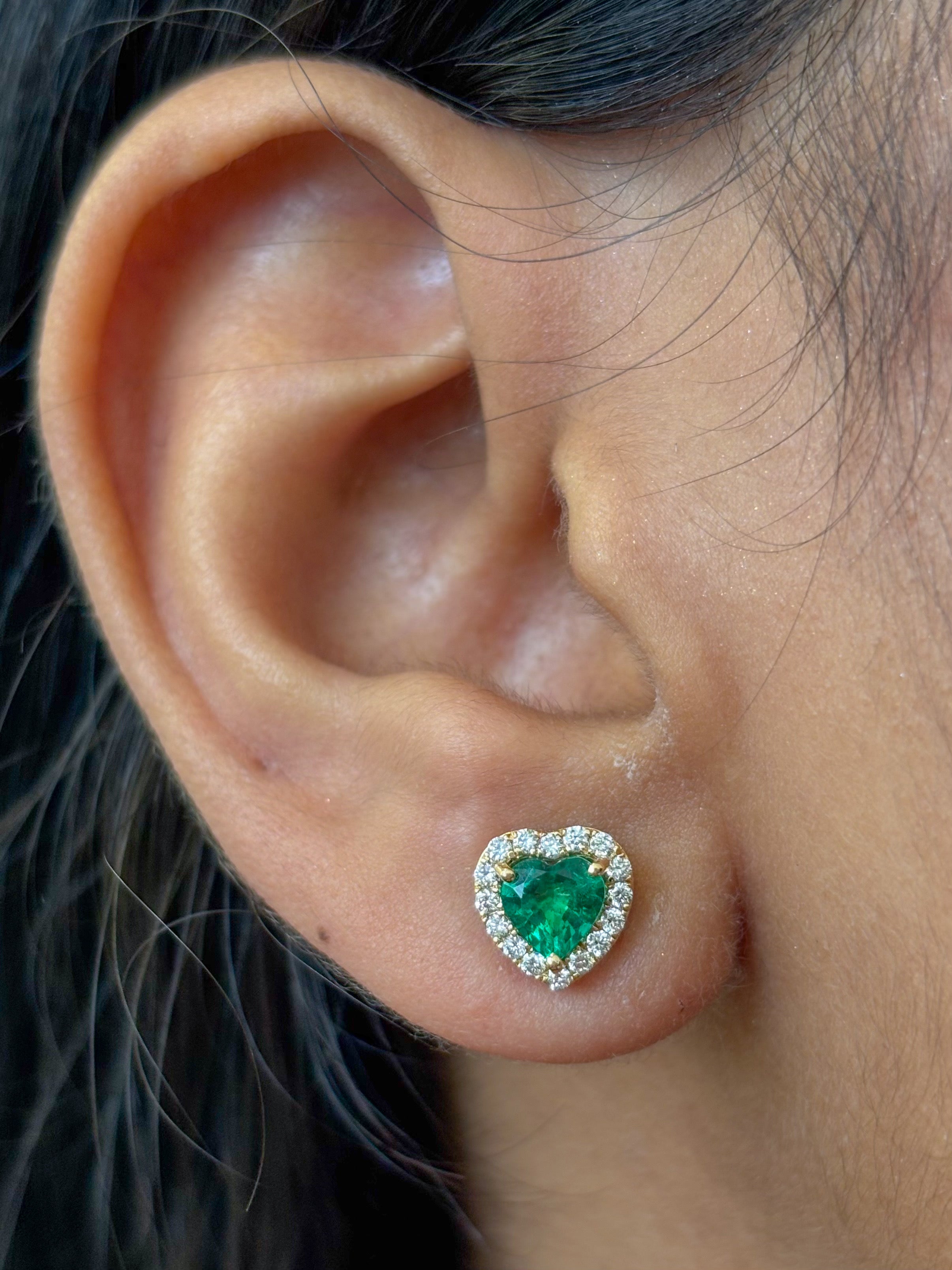 JPERG-4605/12999 Emerald Diamond Earring | 18K
