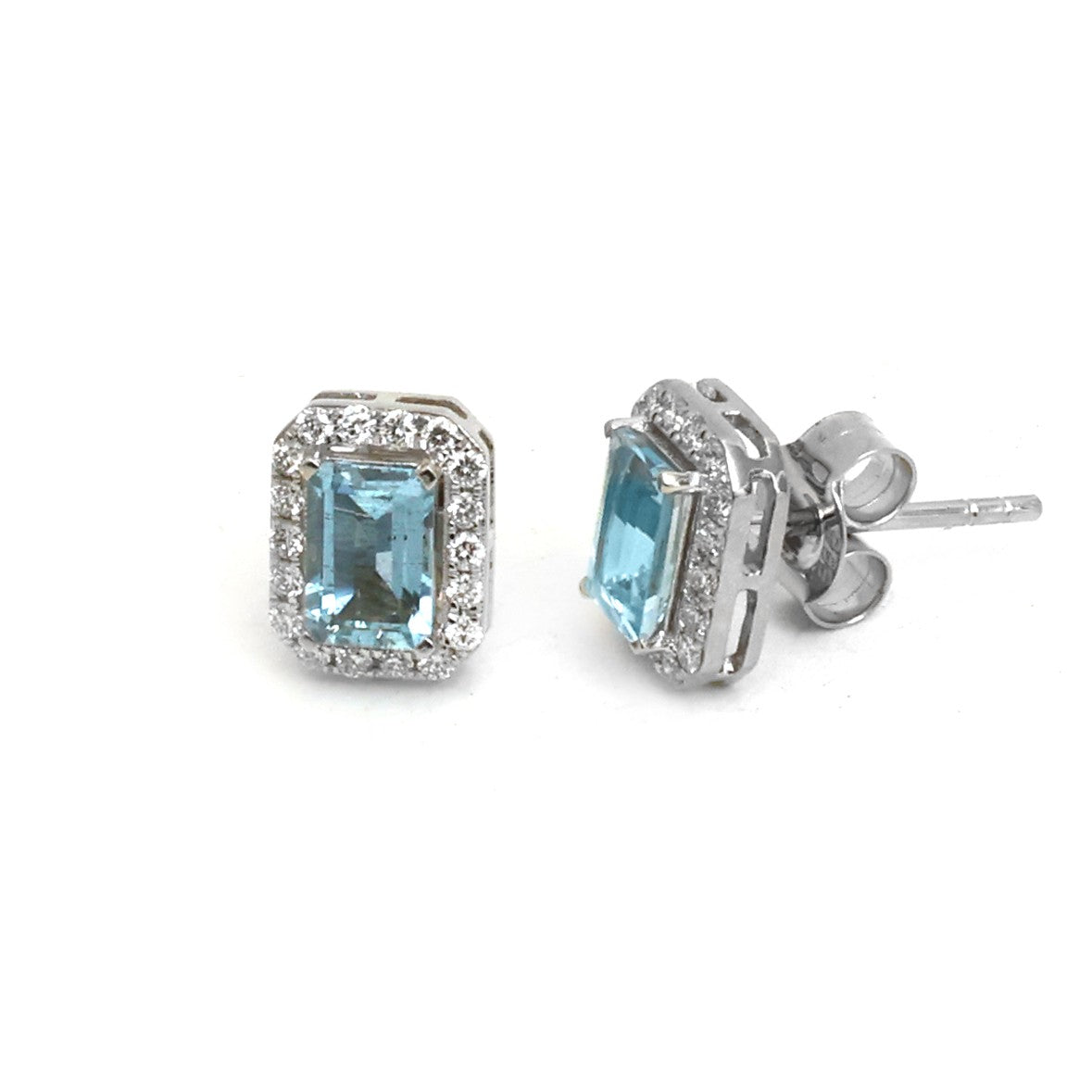 JPERG-4615/13071 Diamond Aquamarine Earring | 14K