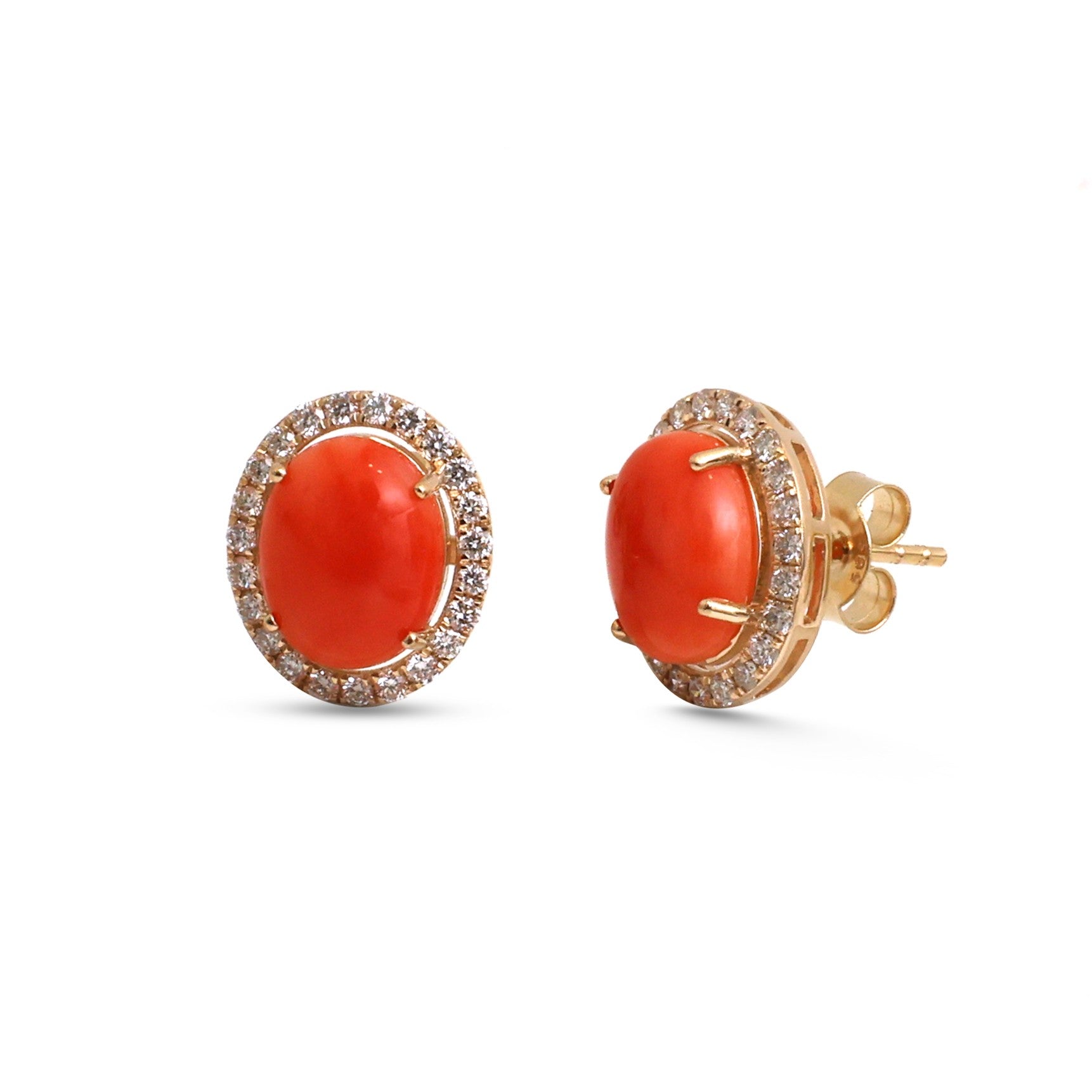 JPERG-4617/13073 Diamond Coral Earring | 14K