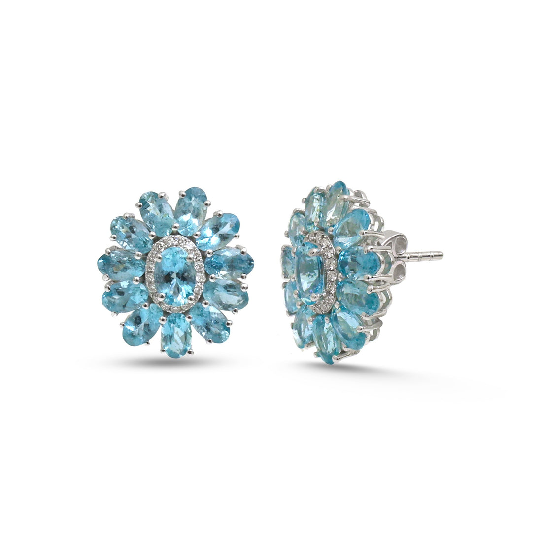 JPERG-4619/13078 Diamond Aquamarine Earring | 14K