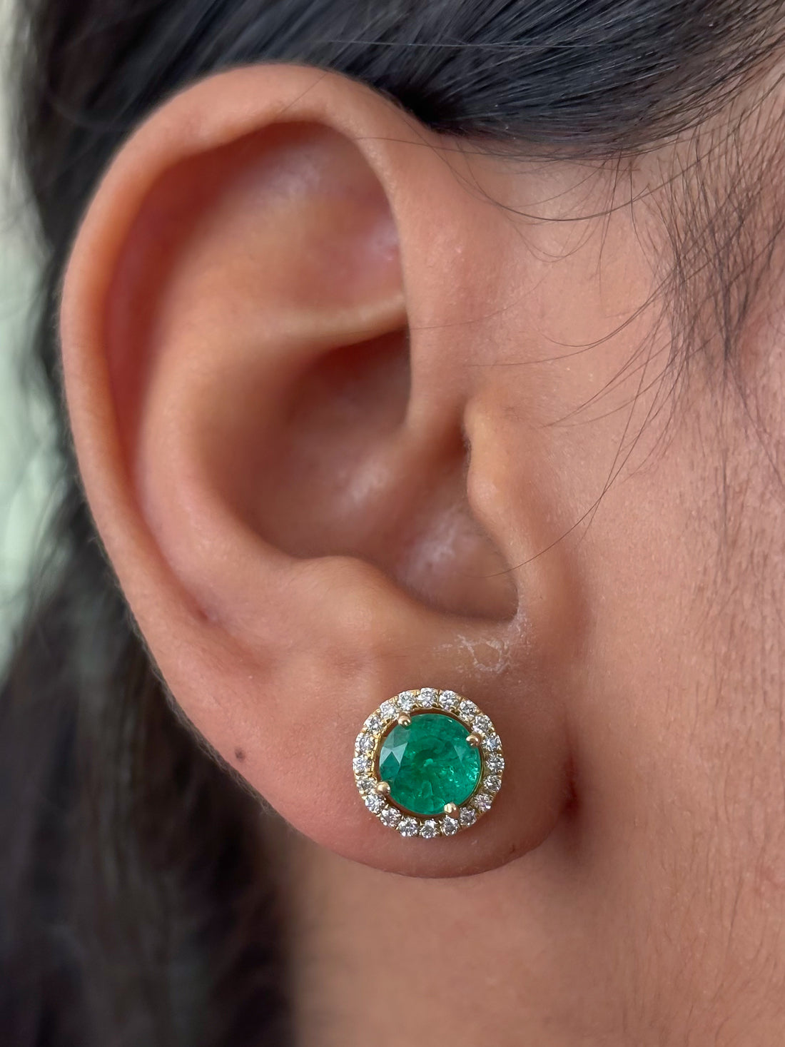 JPERG-4622/13091 Emerald Diamond Earring | 18K
