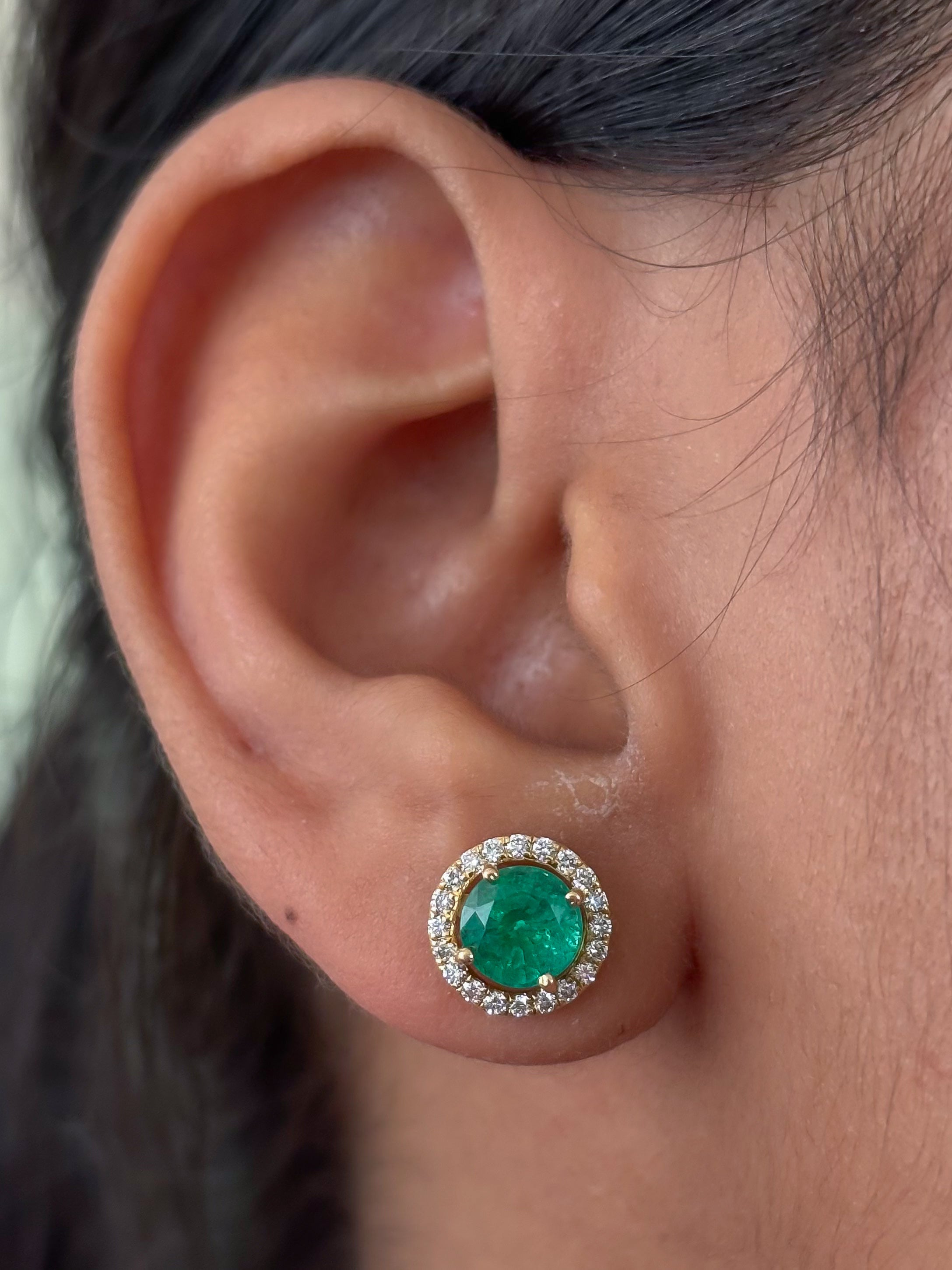JPERG-4622/13091 Emerald Diamond Earring | 18K