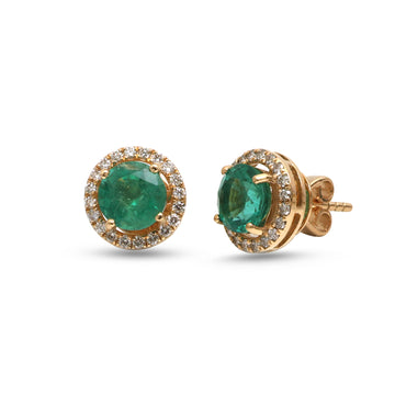 JPERG-4622/13091 Emerald Diamond Earring | 18K