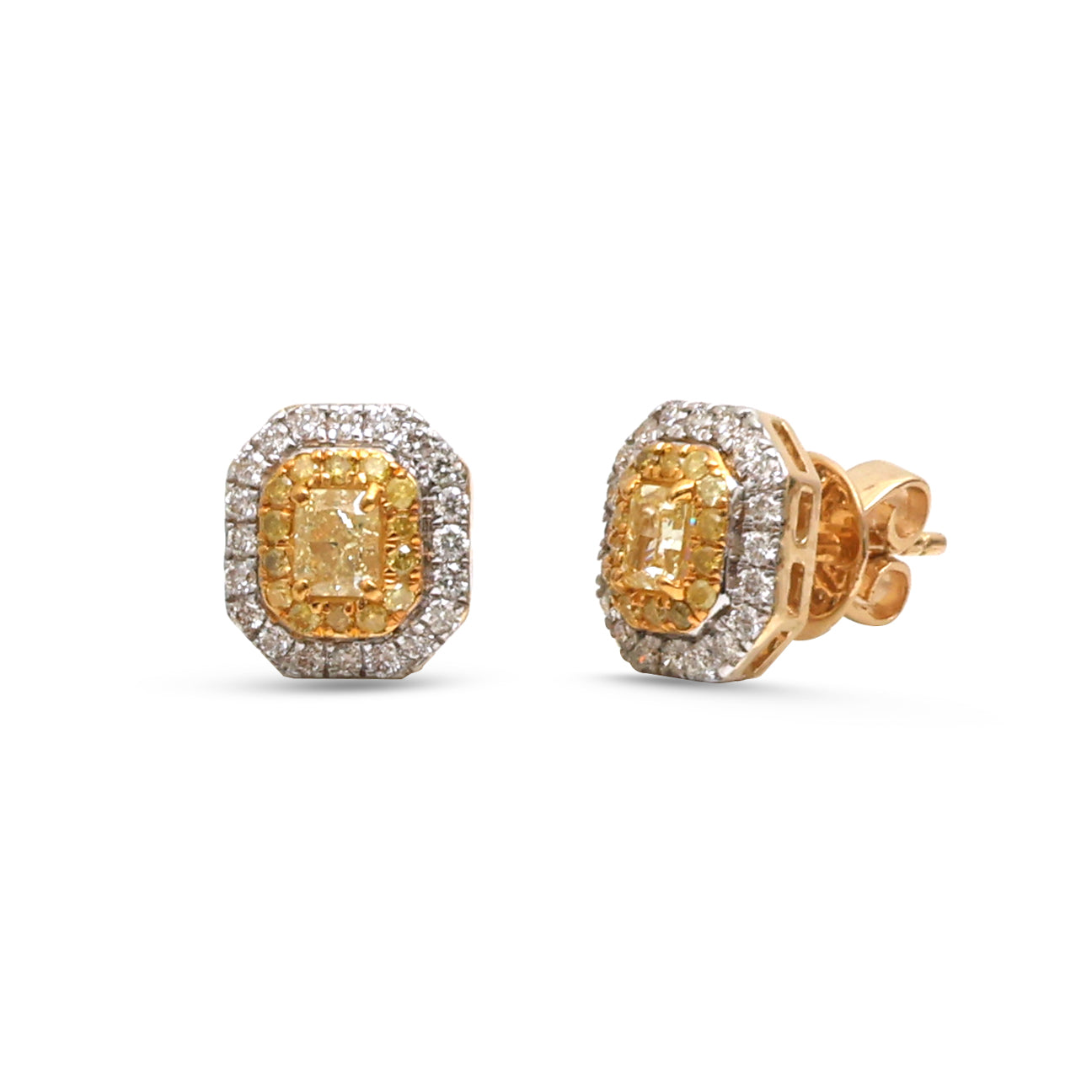JPERG-4627/13099 Yellow Diamond Diamond Earring | 18K