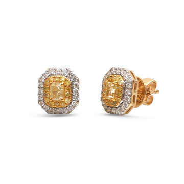 JPERG-4627/13099 Yellow Diamond Diamond Earring | 18K