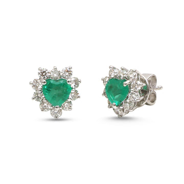JPERG-4630/13102 Emerald Diamond Earring | 18K