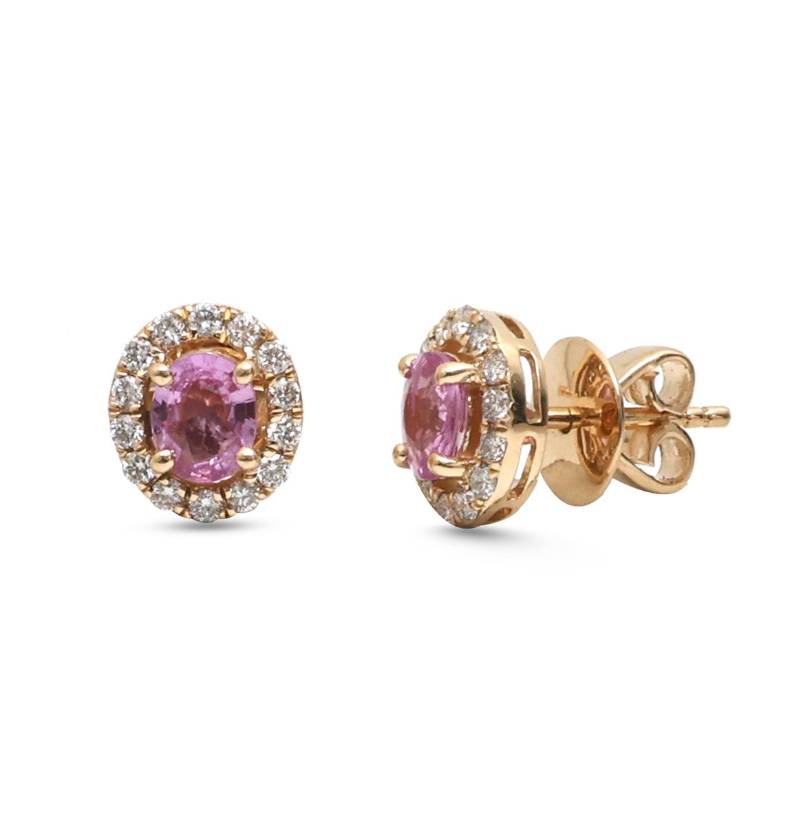 JPERG-4638/13190 Pink Sapphire Diamond Earring | 14K