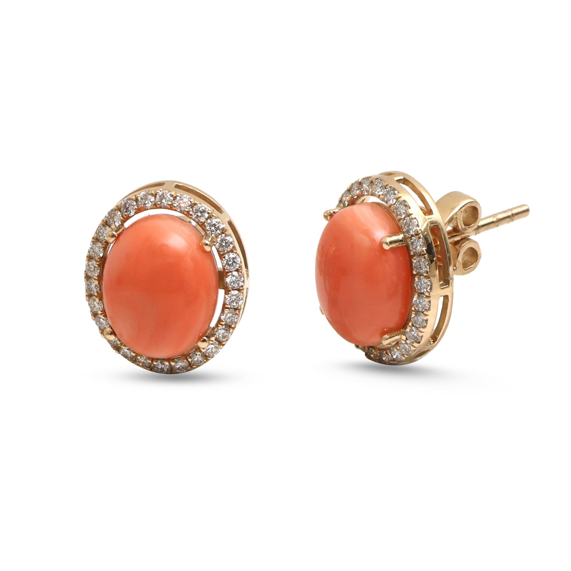 JPERG-4640/13193 Diamond Coral Earring | 14K