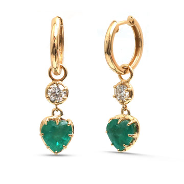 JPERG-4652/13233 Diamond Emerald Earring | 18K